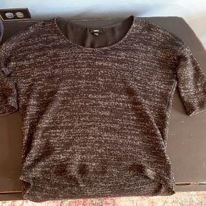 Grey and black knit top